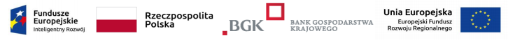 Loga: Funduszów Europejskich, Rzeczpospolita Polska, Bank Gospodarstwa Krajowego i Unia Europejska- Europejski Fundusz Rozwoju Regionalengo
